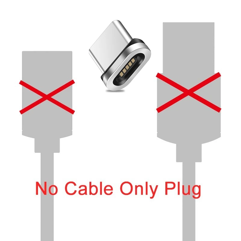 Olaf светодиодный магнитный USB кабель 3A Быстрая зарядка Micro USB кабель для передачи данных type C USB C для samsung huawei iPhone X XS Max Магнитный кабель - Цвет: Only Type C Plug