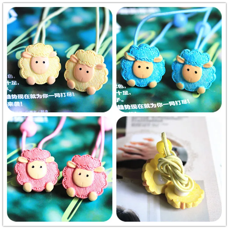 2pcs lot new fashion cute fresh sheep cat hair ring hair rope hair accessories for women
