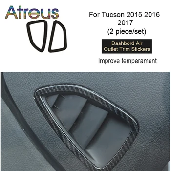 

2x Auto 3D Stickers Dashboard Air Outlet Carbon Fiber Trim Car Sticker Covers For Hyundai Tucson 2017 2016 2015 Accessories