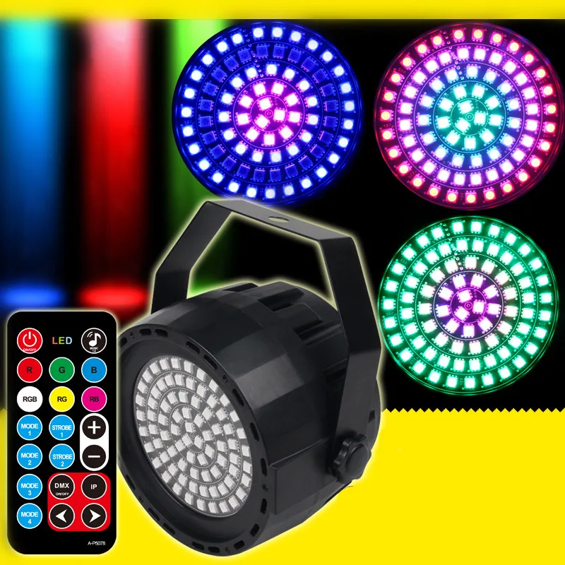 

2019 New 78 LED Strobe Light DMX Disco Party Lights RGBW LED Par Light Remote Disco DJ Party Show Home Club Stage DJ Lighting