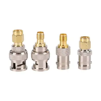 

4 pcs SMA TO BNC Connectors Type Male Female RF Connector Adapter Test Converter Kit Set for Computer Wireless Networks