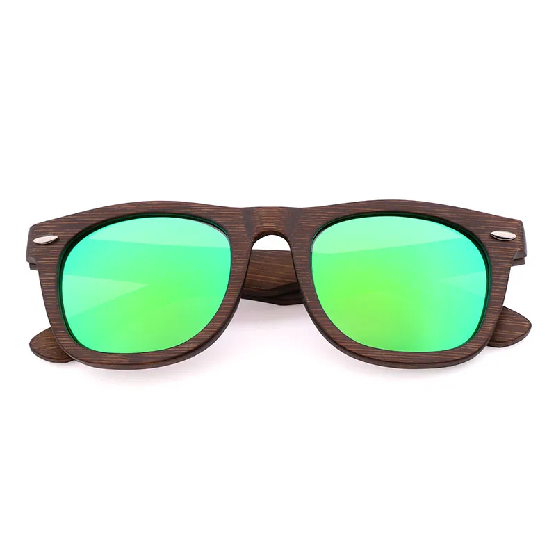 Модные мужские и женские солнцезащитные очки чистого бамбука ручной работы, дерева, бамбука, рисовых ногтей очки поляризационные glassesdrivingsungla - Цвет линз: Green