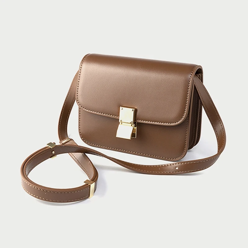 

FGGS-Sendefn Women'S Vintage Casual Leather Lock Strap Tofu Pouch