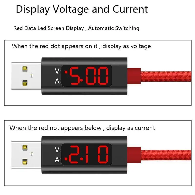 SeenDa usb type-C кабель для телефона для iPhone huawei samsung Быстрая зарядка USB кабель с светодиодный цифровым дисплеем кабель для мобильного телефона 1 м