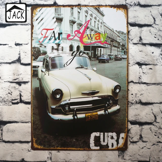 far away retro car chic home bar vintage metal signs home decor vintage tin signs pub
