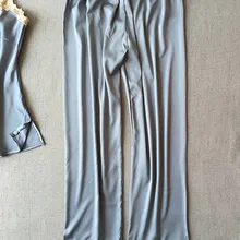 Женские атласные брюки для сна с эластичной резинкой на талии, повседневные пижамы, ночное белье, штаны для отдыха