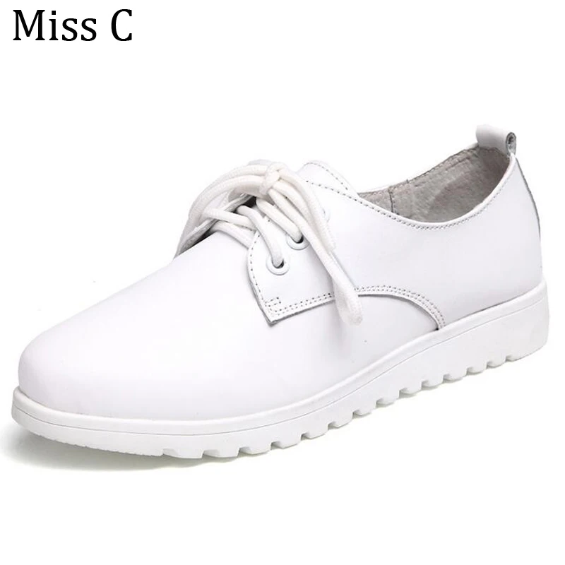 England Genuine Leather White Shoes 2017 Spring Autumn Patent Leather