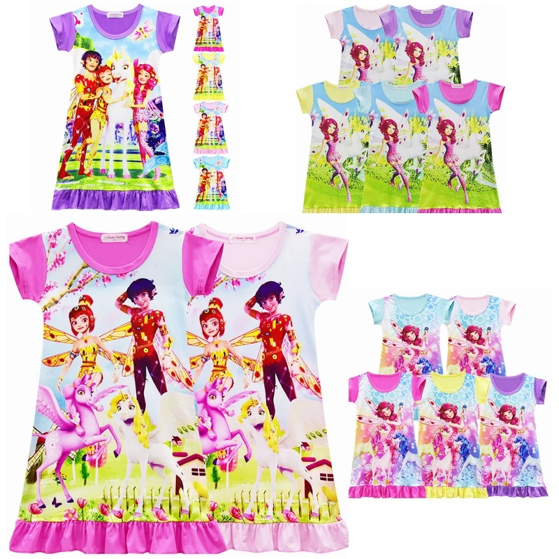 

Kids child children Mia and me dress Costume Outfit Mia Halloween Cosplay Costumes mia and me short sleeve dress mia and me