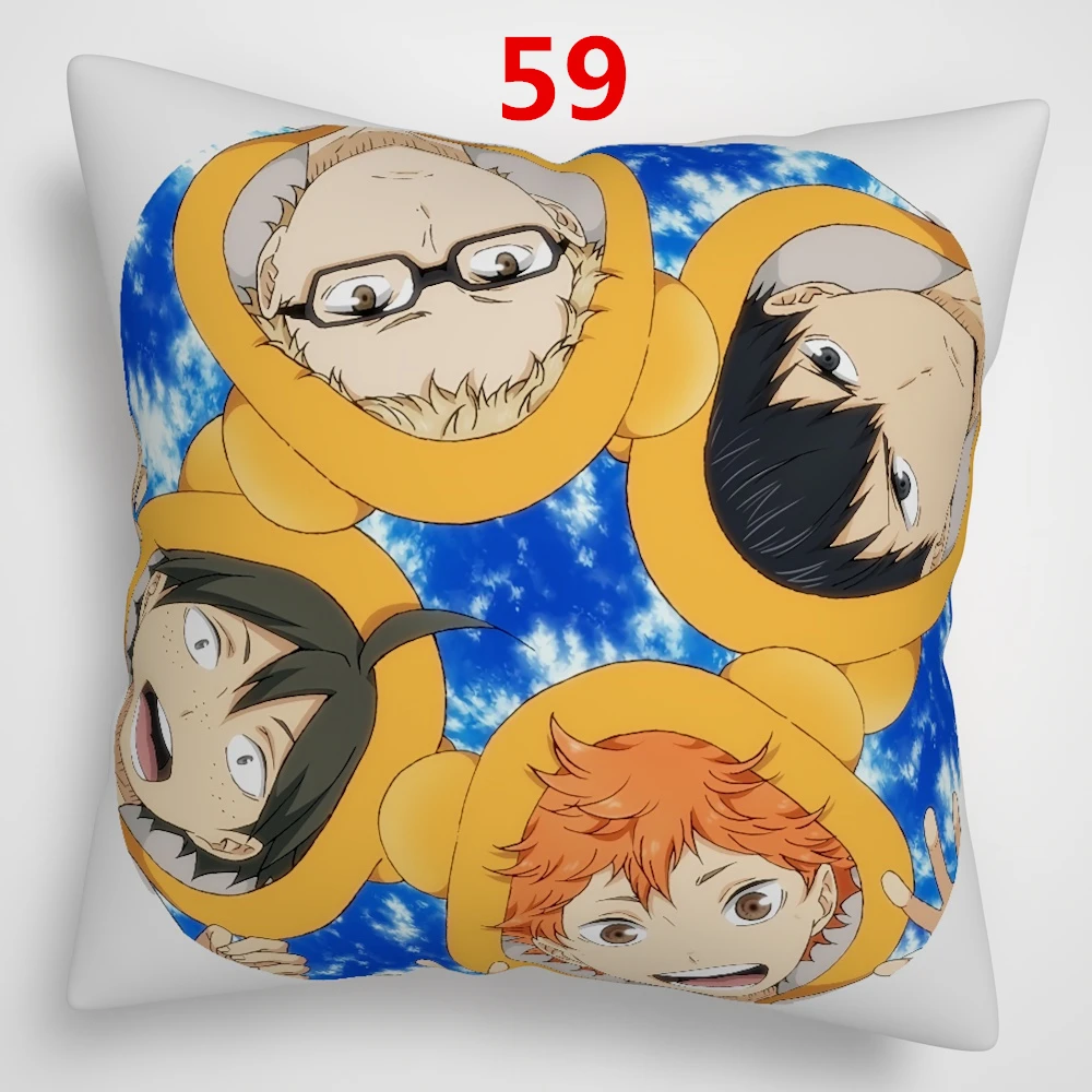 Suef Аниме Манга Haikyuu! Haikyuu аниме Двусторонняя диванная подушка крышка 16x16 дюймов 40x40 см - Цвет: 59