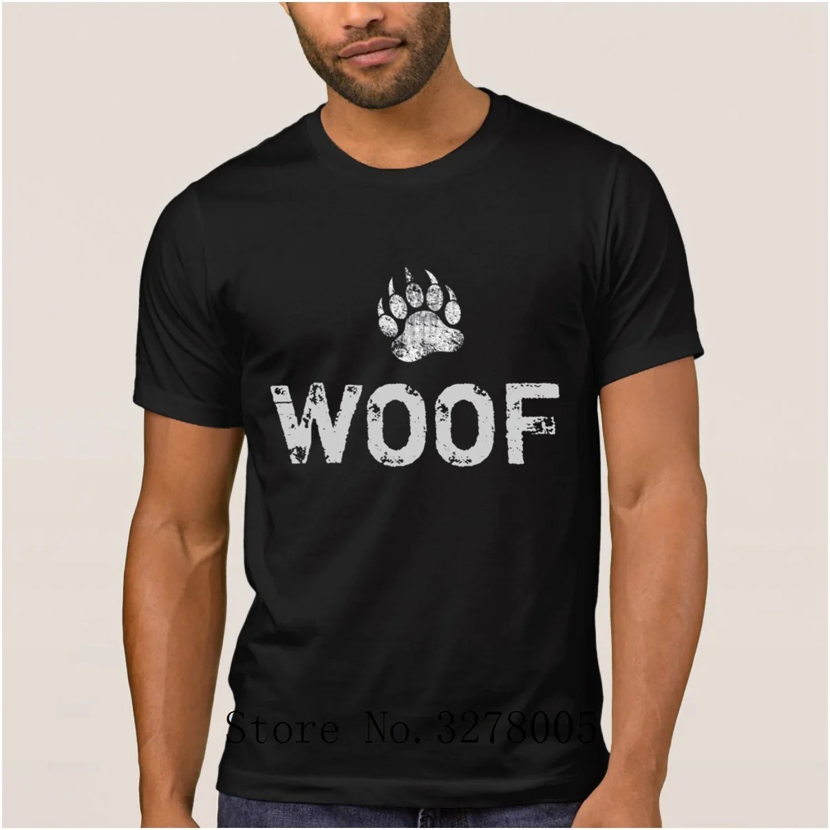 

Fashionable Gay Bear Pride Distressed Bear Paw Woof T Shirt Spring Autumn Regular T-Shirt Streetwear Crew Neck Men's Tshirt