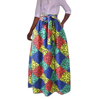 

2019 Africa Clothing Costume Women Kanga Clothing Printed Chiffon Skirt