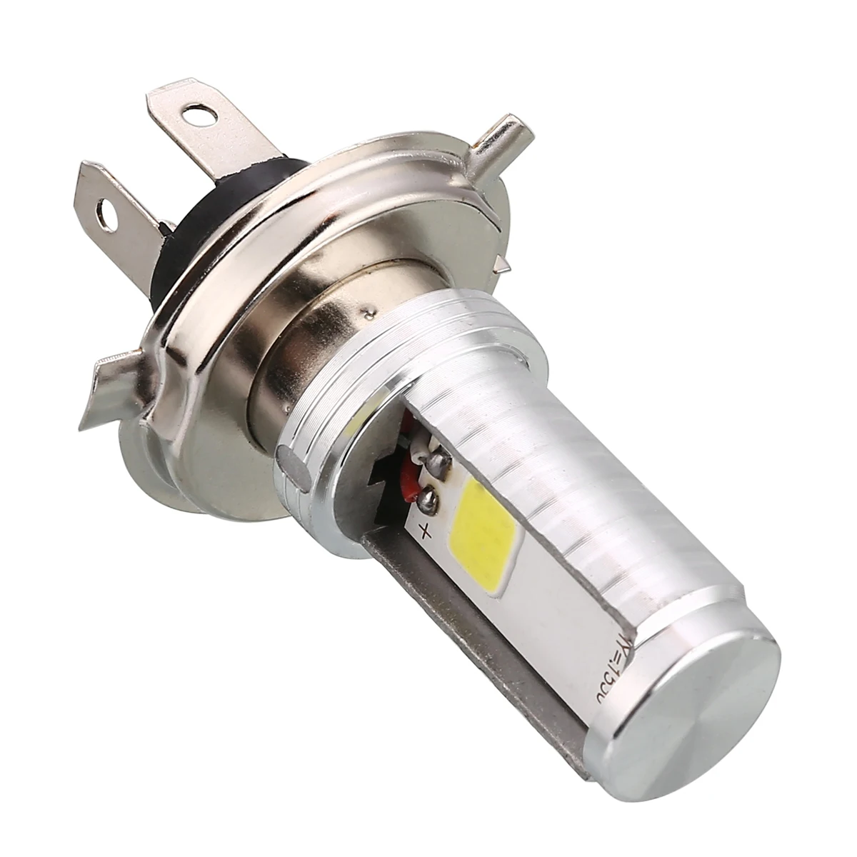 Mayitr 1pc DC12V Motorcycle H4 COB LED Headlight Hi-Lo 12W/8W Beam Front Lamp Bulb White 1200LM