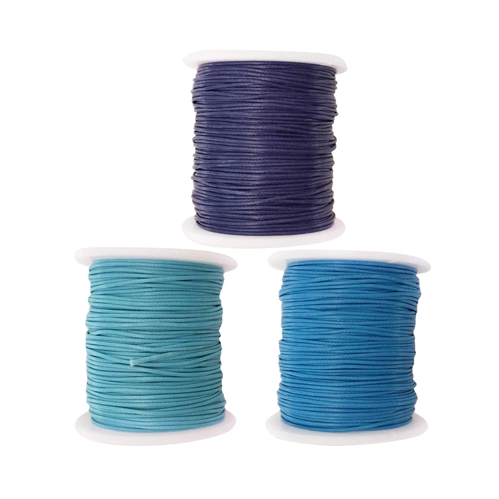 3 Rolls of 80 Meters Waxed Nylon Cord String for DIY Jewelry Making Necklace Bracelet Earrings Thread for Handmade Crafts 1mm 