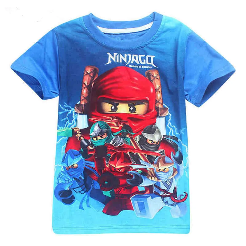 Коллекция года, летняя футболка для мальчиков футболки Ninjago одежда для детей хлопковые футболки для мальчиков и девочек, Детский костюм Одежда для мальчиков возрастом от 3 до 10 лет - Цвет: Красный