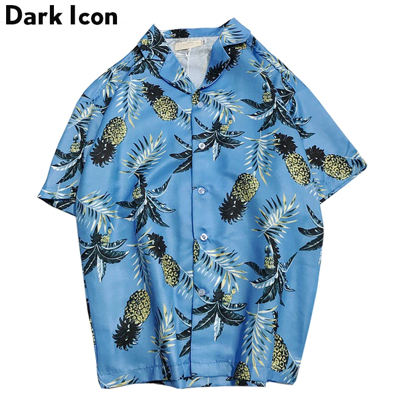 Гавайи Стиль полная печать отложной воротник Для мужчин рубашка короткий рукав 2018 Лето Повседневное рубашки Для мужчин
