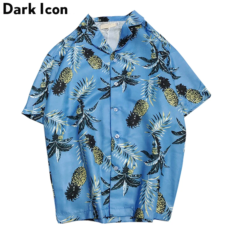 

Hawaii Style Full Printing Turn-down Collar Men's Shirt Short Sleeve 2018 Summer Casual Shirts Men
