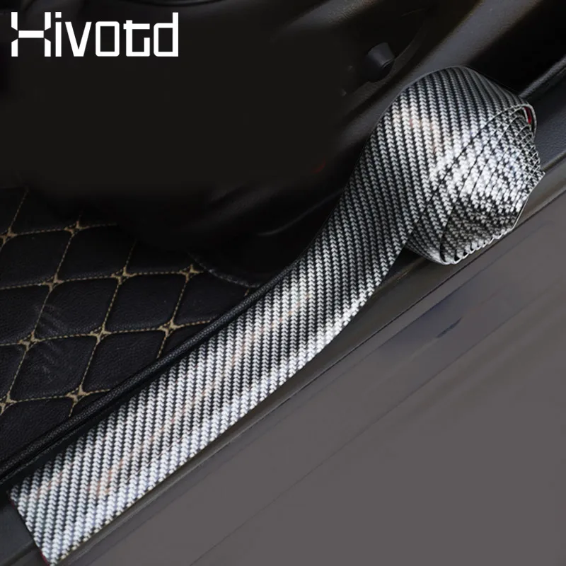 

Hivotd for Mazda CX-5 CX5 2017 2018 Car Stickers 5D Carbon Fiber Layer Rubber Styling Threshold Protector Interior Accessories
