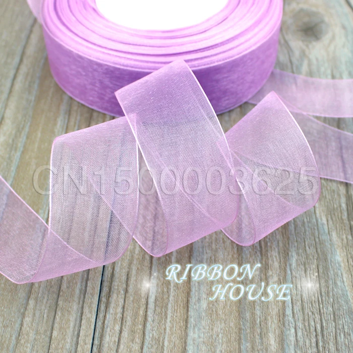 Buy (50 yards/roll) 1''(25mm) lavender organza ribbons gift wrapping decoration