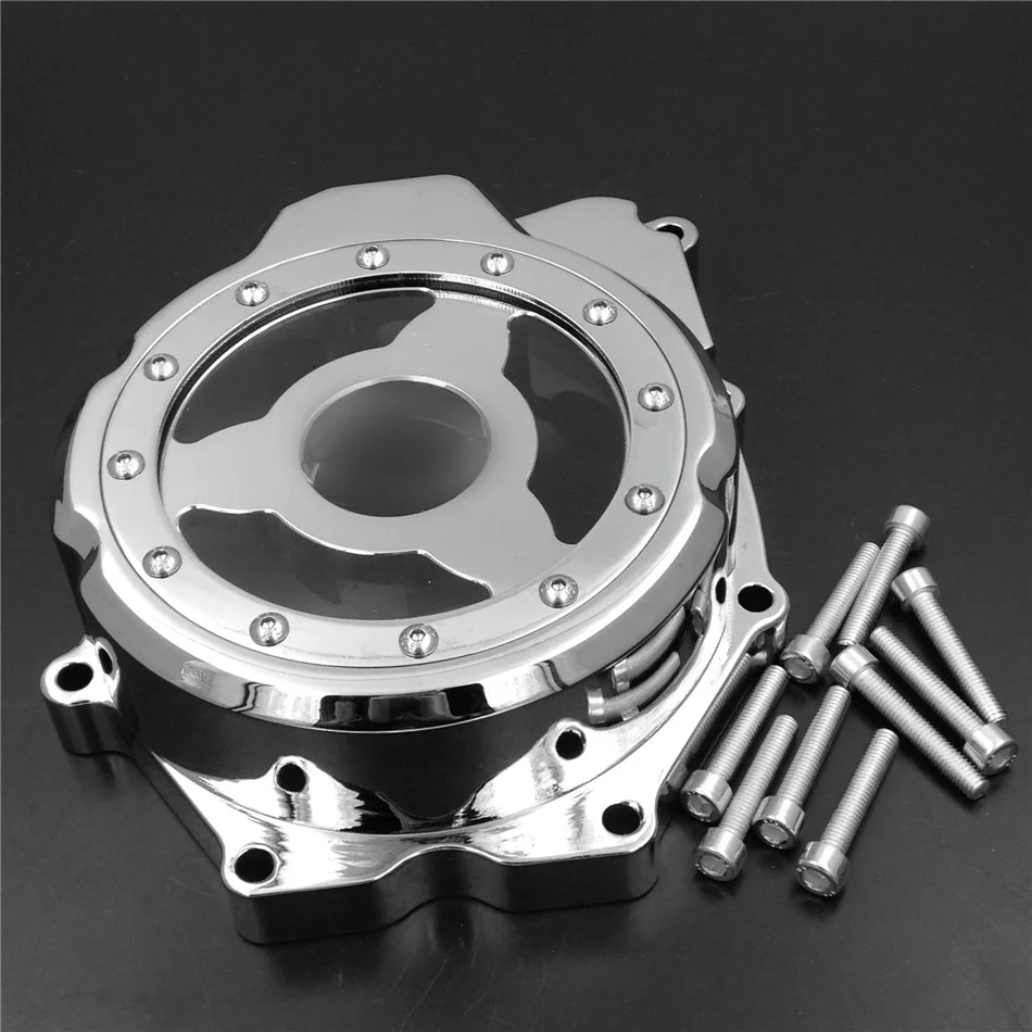 

Aftermarket free shipping parts For Motorcycle Yama YZF-R6 2006-2013 CHROME left side Billet Engine Stator cover see through