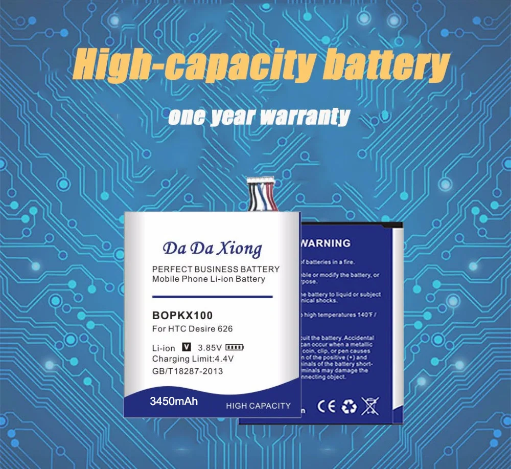 Da Da Xiong 3450mAh B0PKX100 Battery for HTC Desire 626 D626W D626T 626G 626S D262W D262D A32 Cell Phone Battery