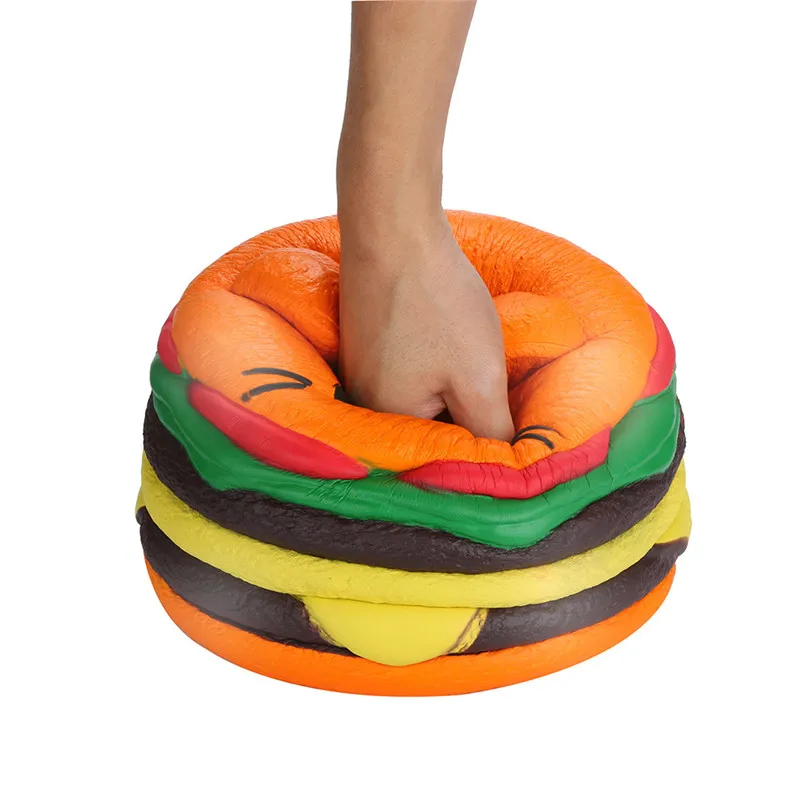 Очаровательные приседания Kawaii Jumbo гамбургер Кот медленно поднимающийся крем Ароматизированная игрушка для снятия стресса белка свипы