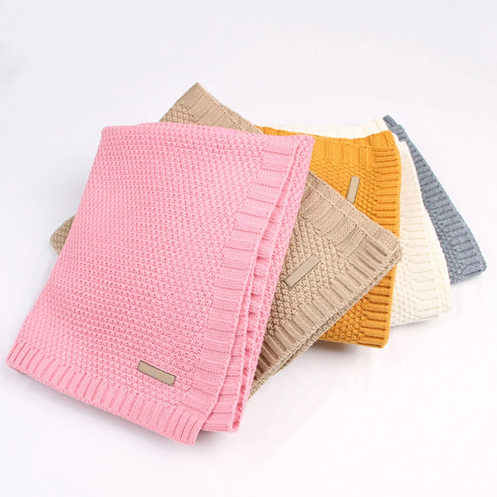 

Knitted Baby Blankets Newborn Muslin Swaddle Organic Cotton Children's Bed Blankets Soft Bedding Baby Swaddle Newborns Blanket