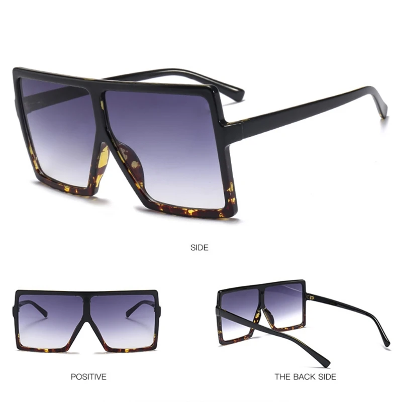 Retro Square Large Frame Sunglasses Men Women Unisex Eyewear Plastic Outdoor New