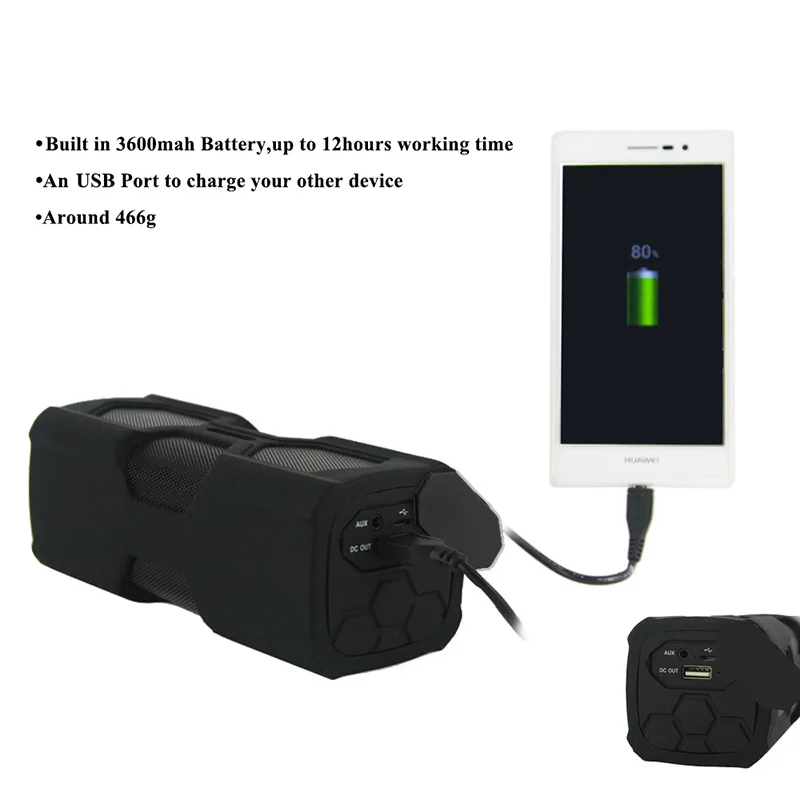 RACAHOO New Portable Bluetooth Speaker Waterproof Wireless Ourdoor Sports Loundspeaker Soundbar Built in Power Bank Support NFC2