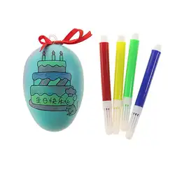 1 набор пластиковых имитационных яиц граффити окрашенные упражнения Окраска ручка DIY креативное пасхальное яйцо Дети Ранние развивающие
