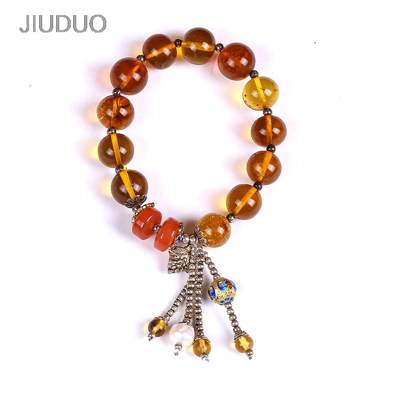 

Myanmar amber natural original stone mine handbags scattered beads finished hand series big beads series 925 sterlingsilver