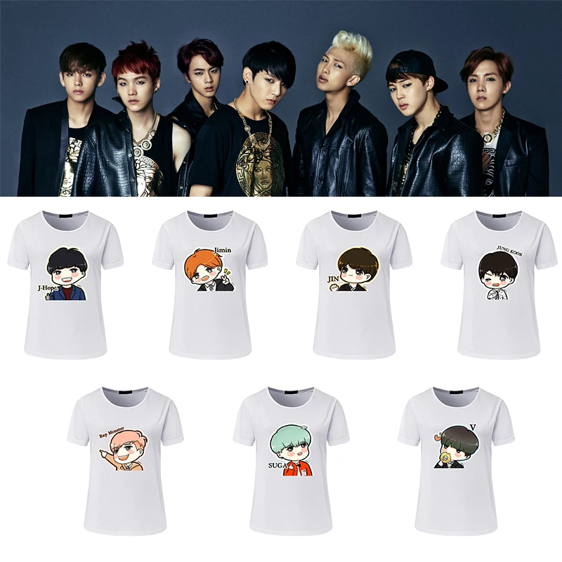 Korean Harajuku NEW Kpop tshirt Bangtan Tops Brand Tee Shirt Women