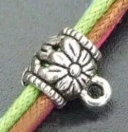 

Free Shipping 150Pcs Tibetan Silver Tone Flower Bail Beads Connector Charms Pendants 10x14mm For Jewelry Making Craft DIY