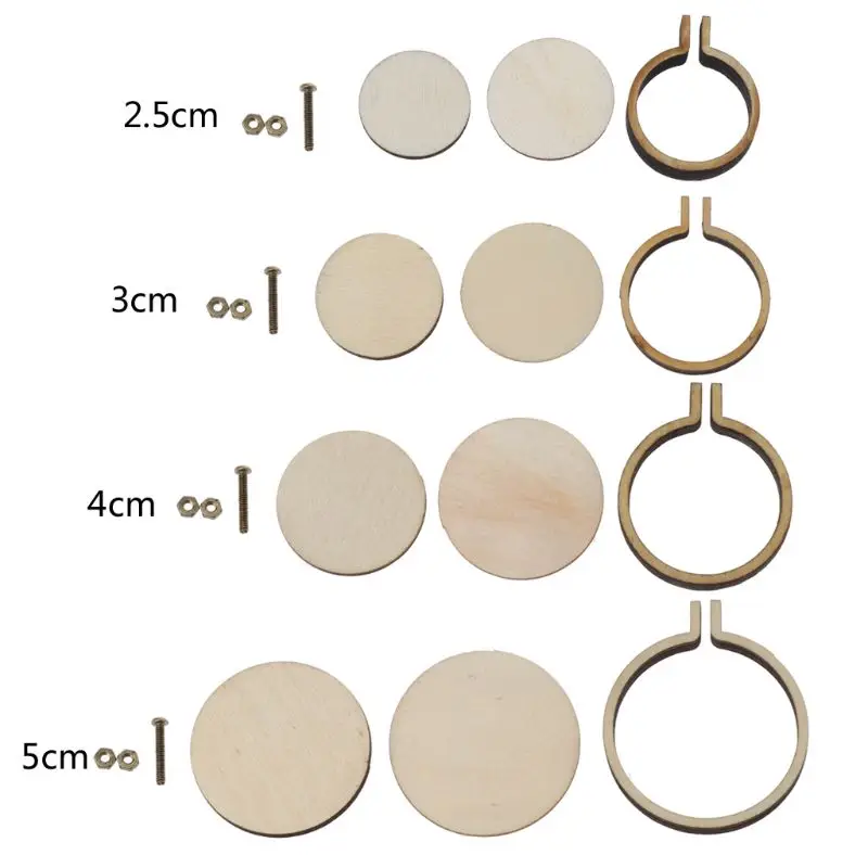 

DIY Wooden Cross Stitch Hoop Mini Ring Embroidery Circle Sewing Kit Frame Craft