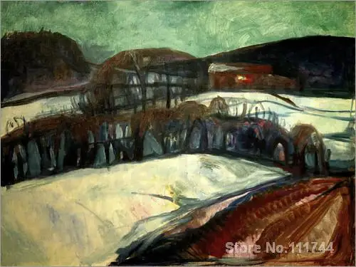 Онлайн-художественная галерея Das rote Haus im Schnee Edvard Munch Картины Ручная роспись