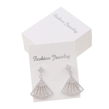 

25PC 6*5cm Fashion Earring Card Blank Jewelry cards Kraft Paper Ear Studs Hang price Tags Earring Jewelry Display Cards