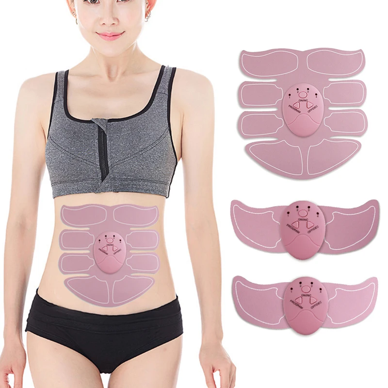 Lady girl smart belly equipment pink exercise equipment body shape muscle stimulation coach sticker pad fat burning arm