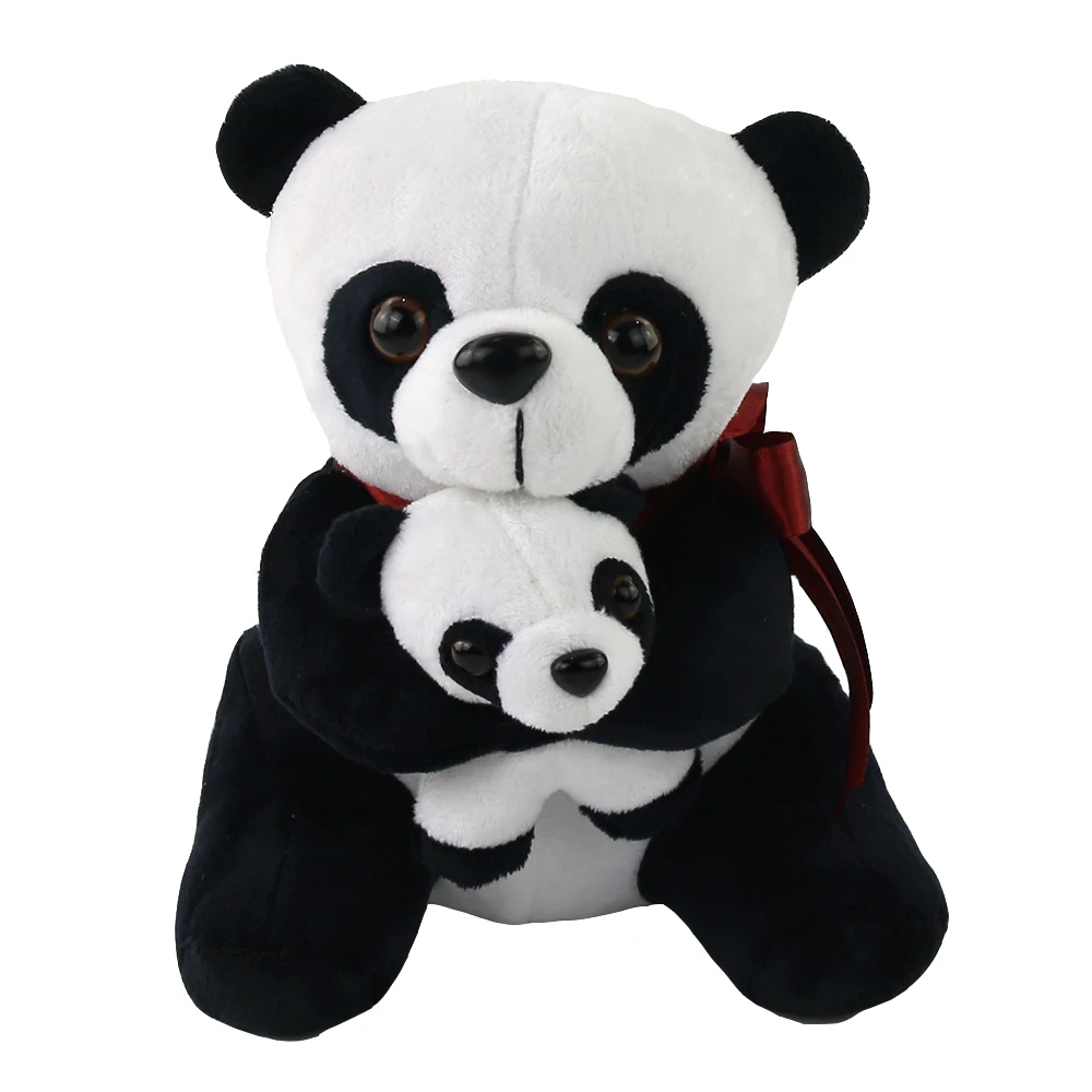 Dropshipping Free Shipping Wholesale 20cm Plush Panda Mother and Son