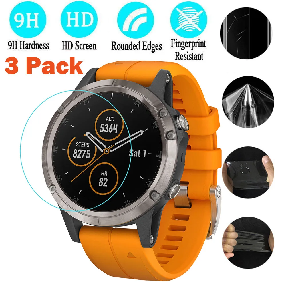 

NEW Smartwatch Smartband Durable 3PC Transparent Clear Screen Protection Film For Garmin Fenix 5 Plus Smart Watch