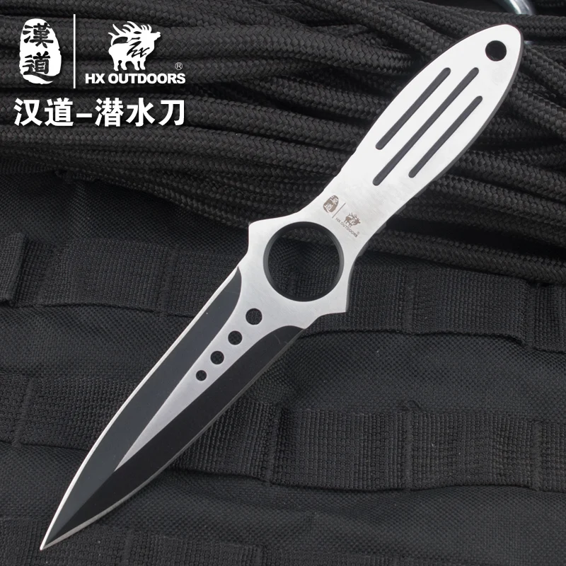 

HX OUTDOORS Professional Diving Knife 58HRC Fixed Blade Straight Knives Camping Hunting Survival Tactical TooL Dropshipping
