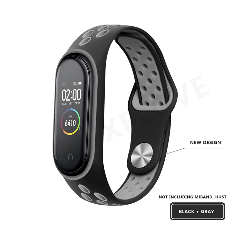 Clear mi Band 4 3 ремешок на запястье для Xiaomi mi Band 3 4 Браслет Силиконовый mi band 3 4 NFC аксессуары Smart mi Band 4 Correa - Цвет: Style2 Black Gray