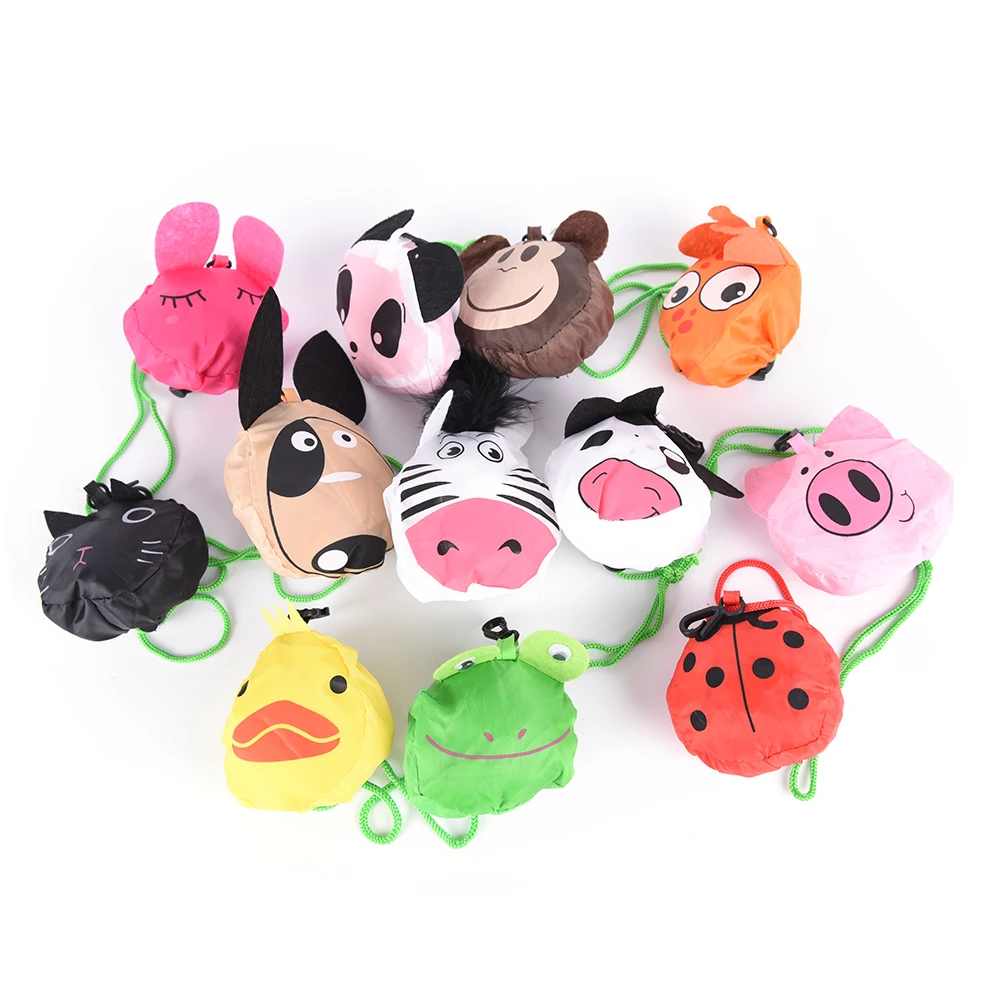 

1PC Cartoon Animal Foldable Folding Shopping Tote Reusable Eco Bag Panda Frog Pig Bear Waterproof Shopping Bags Storage Bags