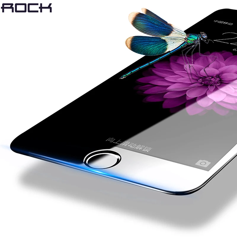 

3D Full Tempered Glass For iPhone 8 8 plus, ROCK 9H Anti-Blue Full Screen Protector High Clear Film For iPhone8 with Soft Edge
