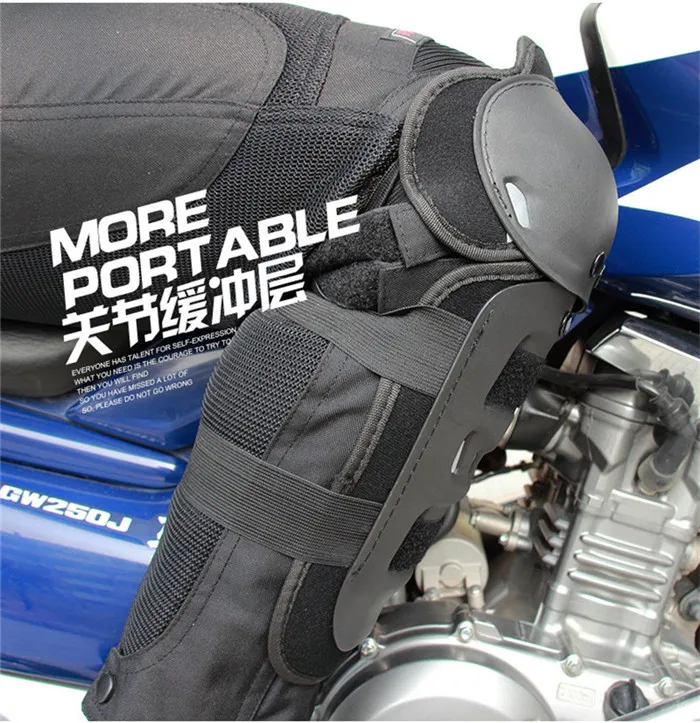 

4pcs Motocross Knee Protector Brace Protection Pad Kneepad Motorcycle Sports Cycling Guard Protector knee guard Black