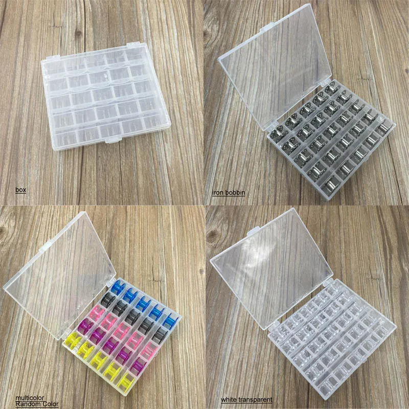 

Sewing Thread Bobbin Box Container Boxes Transparent Plastic Multicolor Bobbin Sewing Machine Holder Holds 25 Storage Organizer