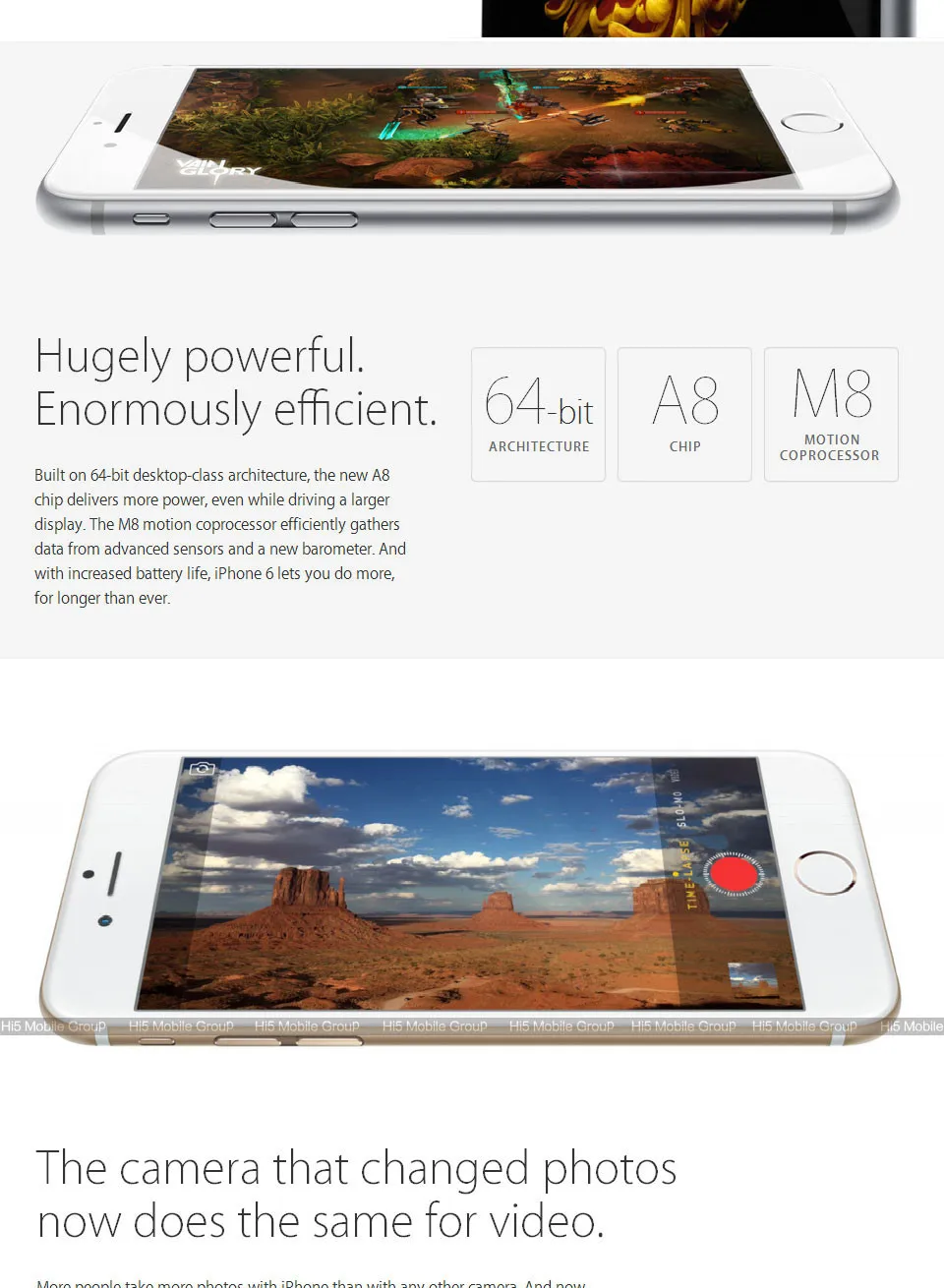 Разблокированный Apple iPhone 6 Wi-Fi 4,7 ''экран 16G/64 GB/128 GB ROM двухъядерный IOS 8MP камера 1080P 4K видео LTE мобильный телефон