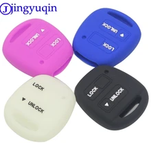 jingyuqin 2 Buttons Silicone Key Fob Case Cover Skin For TOYOTA CAMRY RAV4 PRADO COROLLA AVENSIS LAND CRUISER YARIS