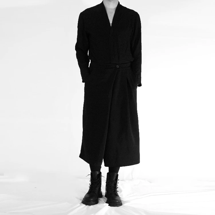 27-44 2019 neue Männer kleidung der Haar fashion Stylist plus größe Samurai hosen Breite Bein Hosen culottes kostüme