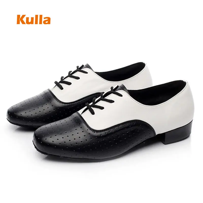 

New Arrival PU Modern Dance Shoes For Men Black White Soft Bottom Man' s Ballroom Latin Tango Salsa Dancing Shoes Size 39-45