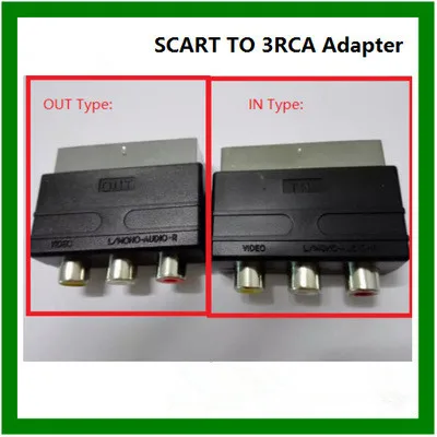 

2 pcs RGB Scart Plug to 3RCA RCA Female AV Adapter Input for PS4 / WII DVD VCR TV