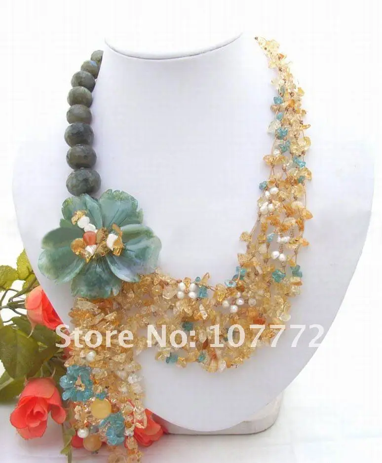все цены на lightning Ridge Solid Opal&Yellow crystal&Flower Necklace онлайн